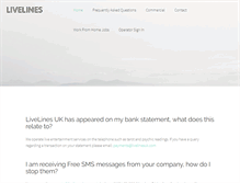 Tablet Screenshot of livelinesuk.com